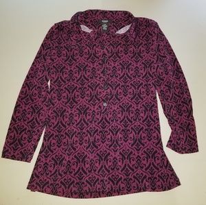 ⬇️Alfani Purple Patterned Blouse Sz SP